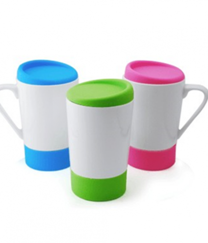 "Lightbox Aden Ceramic Mug with Silicon Lid"
