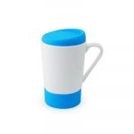 "Blue Lightbox Aden Ceramic Mug with Silicon Lid"
