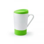 "Green Lightbox Aden Ceramic Mug with Silicon Lid"