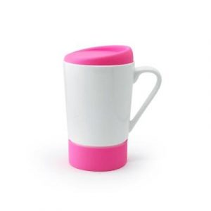 "Pink Lightbox Aden Ceramic Mug with Silicon Lid"