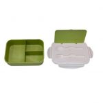 Lime Green 3 compartment Lunch Box