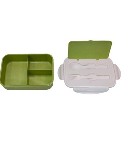 Lime Green 3 compartment Lunch Box