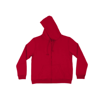 Red Full Zip Hooded Sweatshirt
