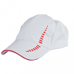 Red with White Baseball Polyester Cap