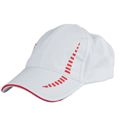 Red with White Baseball Polyester Cap