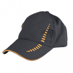 Black with Orange Baseball Polyester Cap
