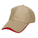 Khaki with Red Dual Tone Polyester Cap