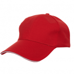 Red Polyester Colour Trim Cap