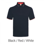 Black Cotton Interlock Polo Shirt