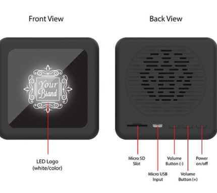 Bluetooth Speaker With LED Logo