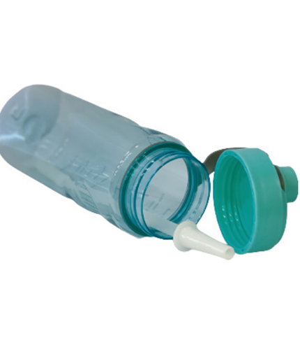 Turquoise PC Water Bottle with Straw