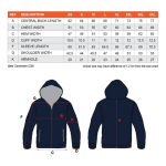 Size Chart Reversible Hoodie Jacket